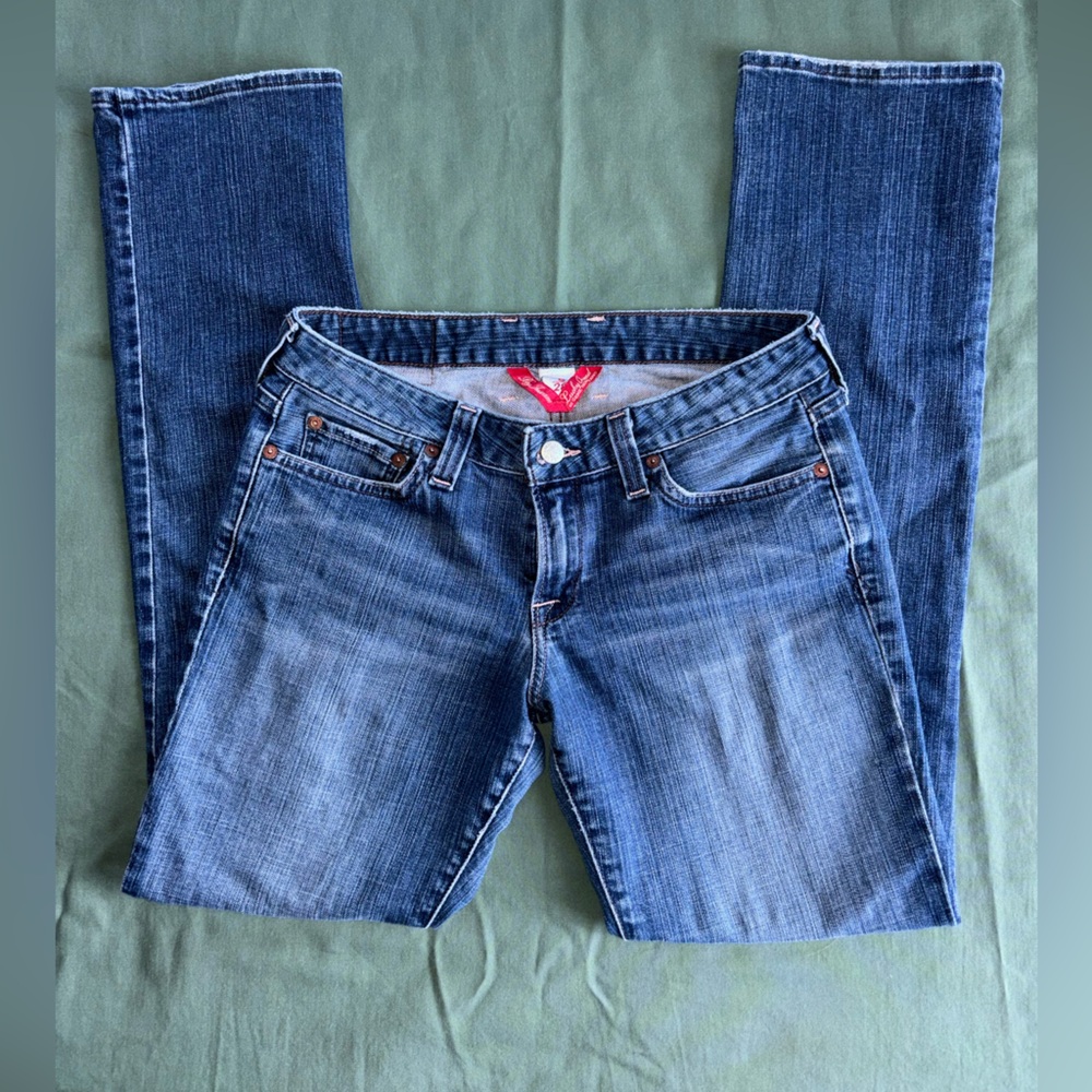 Lucky Brand Dungarees Lola Straight Regular Distressed Jeans with Red Tag
